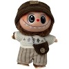 Doll Clothes Superstore Chic Tan Stripe Shorts Set with Knit Shirt, Corduroy Hat & Purse for 17.5 cm Labubu Dolls - 2 of 4