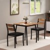 Dining Table Set for 2, 3 Piece Small Kitchen Table and 2 Upholstered Chairs with Metal Frame & Wood Grain Tabletop - 4 of 4