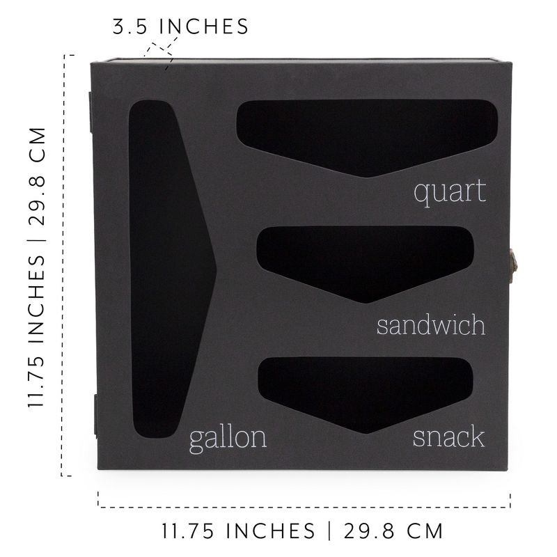 AuldHome Design Enamelware Kitchen Bag Organizer, Farmhouse Style Holder Compatible w/ Zipper Seal Bags, 3 of 9