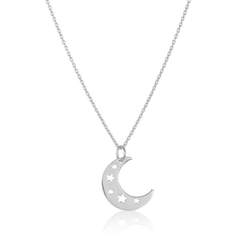 SHINE by Sterling Forever Sterling Silver Cutout Moon Charm Pendant, 1 of 4