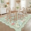 Pastoral Floral Washable Area Rug Non Slip Farmhouse Floor Cover Soft Non Shedding Indoor Rug Low Pile Foldable Carpet for Living Rom Bedroom Nursery - 2 of 4