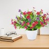Artificial Flowers for Outdoors, 30 Bundles Multicolor Silk Fake Flowers with Ferns, UV-Resistant Faux Plant, for Home Planter Porch Patio Yard - 3 of 4