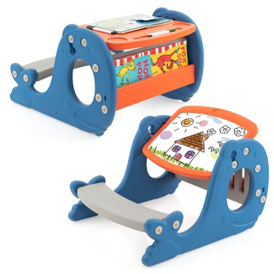 Infans Kids Drawing and Playing Desk Set w/Tiltable Erasable Graffiti Whiteboard Eating