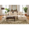 96.46''Flannelette L-Shaped Sectional Sofas with Full Foam Seats and 5 Soft Throw Pillows - 4 of 4