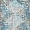 HomeRoots 9' X 12' Teal Blue And Beige Geometric Washable Indoor Outdoor Area Rug - 4 of 4