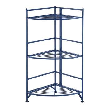 32.5" Extra Storage 3 Tier Folding Metal Corner Shelf - Breighton Home