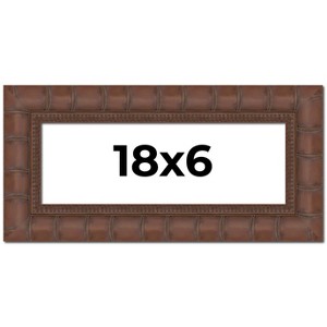 PosterPalooza | 18x6 Wide Bamboo Picture Frame, UV Acrylic, 4 Finishes - Brown, Black, Silver, and Natural - 1 of 4