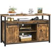 Yaheetech TV Cabinet for 65-inch TVs, Industrial TV Stand with Sliding Barn Doors，Rustic Brown - 2 of 4