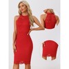 INSPIRE CHIC Women's Elegant Lace Halter Neck Sleeveless Bodycon Cocktail Sheath Dress - 2 of 4
