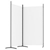 vidaXL 2-Panel Room Divider White 68.9"x70.9" Fabric - 4 of 4