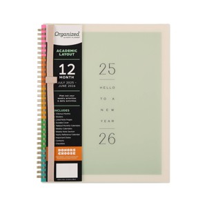 Happy Brands Organized July 2025 - June 2026 Weekly/Monthly Planner 9.37"x11.12" Soft Summer - 1 of 4