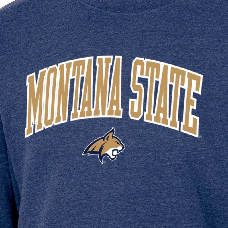 NCAA Montana State Bobcats Men&#39;s Heathered Crew Neck Fleece Sweatshirt, 3 of 4
