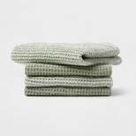 12" x 12" Cotton Waffle Dishcloths with Hemming Pack Green - Threshold™