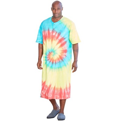 KingSize Men's Big & Tall Short-Sleeve Jersey Henley Nightshirt