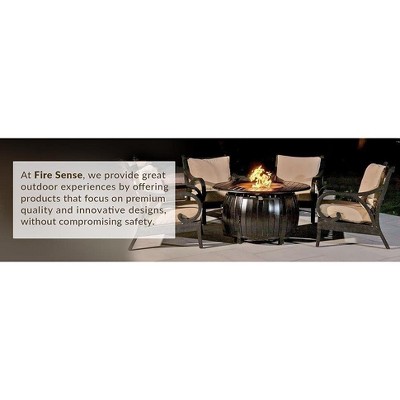 Round Bronze Aluminum Gas Fire Pit Table with Fire Bowl Lid