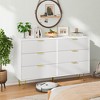 6 Drawers Fluted Dresser for Bedroom, Wooden Dresser TV Stand, Metal Modern Chest of Drawers Clothes Storage Organizer for Closet Living Room Hallway - 2 of 4