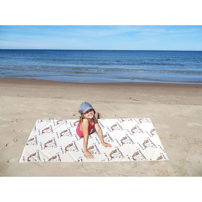 KOVOT Unicorn Beach Blanket Microfiber Super Absorbent- 60" x 28", 1 of 7