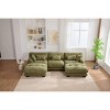 U Shaped Velvet Cloud Couch with 2 Ottomans,118" Modular 5 Seater Sectional Sofa with Bolster Armrest Pillows for Living Room-Baofuwish - 2 of 4