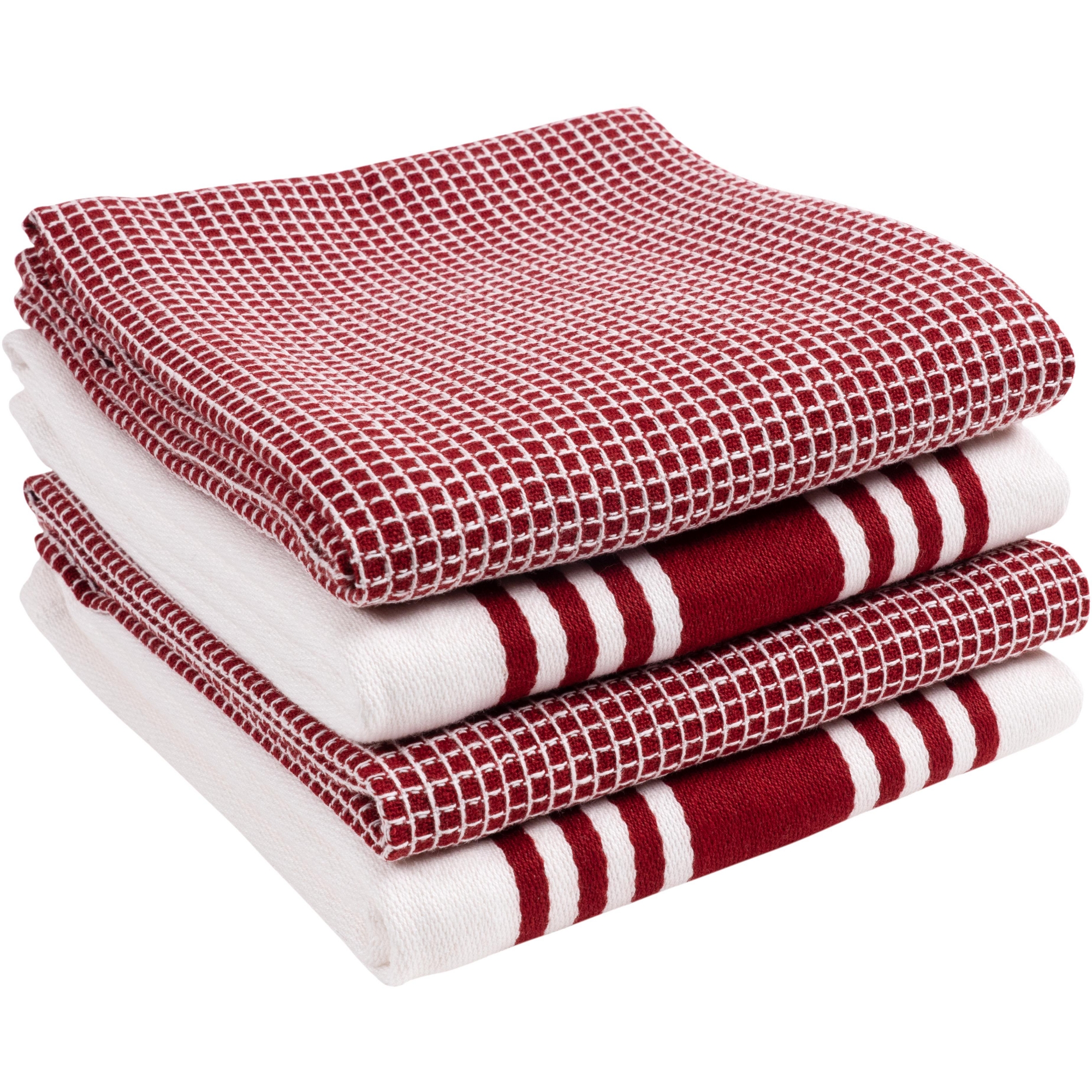 KAF Home Madison Set of 4 Kitchen Towels | 18" x 28" - Wine