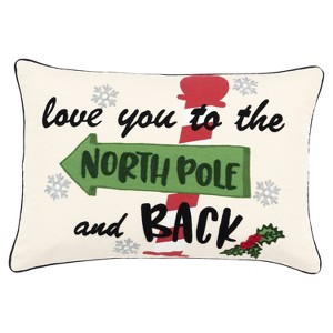 14"X20" Oversize 'Love you to the..' Poly Filled Lumbar Throw Pillow - Rizzy Home - 1 of 4