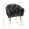 Modern Velvet Upholstered Accent Chair with Curved Tufted Backrest, Pink/Gray/Olive Green/Blue/Beige-ModernLuxe - 3 of 4