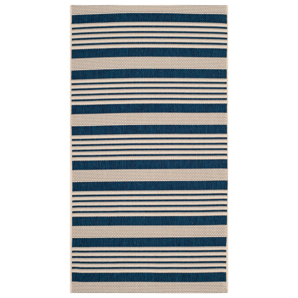 2'7in x 5' Santorini Outdoor Rug Navy/Beige - Safavieh