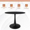 LeisureMod Bristol 40" Round Dining Table – Sintered Stone Top Accent Café Table & Sturdy Steel Black Pedestal Base for Kitchen and Small Spaces - 4 of 4