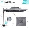 Crestlive Products 11FT Patio Double Top Cantilever Umbrella with Light Outdoor 360° Rotation 6 Heights Adjustable Offset Umbrella - 2 of 4