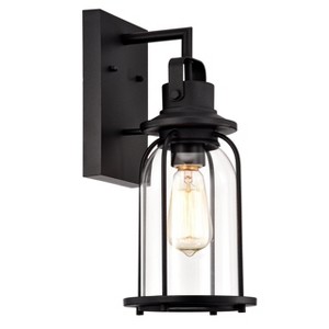 Chloe Lighting Clarke Transitional 1 Light Textured Black Outdoor Wall Sconce 15" Height - 1 of 4