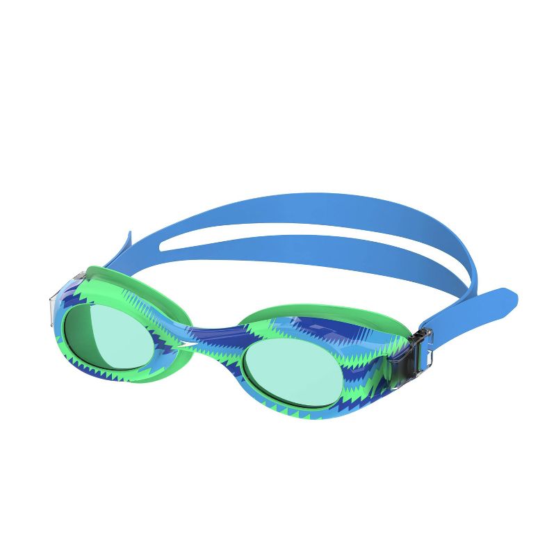 Speedo Kids&#39; Glide Print Swim Goggles - Blue/Green Shark, 1 of 5