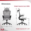 UNISOAR Mesh Chair Adjustable Lumber & Headrest Office Ergonomic Computer Desk Chair - 4 of 4