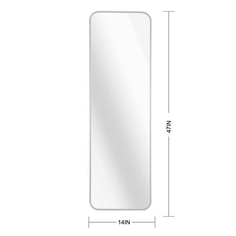 Bowen 47 in. H x 14 in. W Rectangle Round Corner Aluminum Frame Full-Length Mirror-The Pop Home, 4 of 8