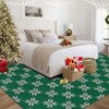 Checkered Festive Christmas Leaf Pattern Rectangular Rug Holiday Decor for Living Room Cozy Seasonal Mat Carpet - 4 of 4