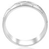 Pompeii3 Mens 14K White Gold Hand Made Brushed Bridal Ring Wedding Band - 4 of 4