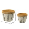 VisioGear 2PCS Rectangular Basket Planters with Geometric Trim, Modern Planter for Patio, Garden, Brown,10.2"*10.2"*7.9" - 3 of 4
