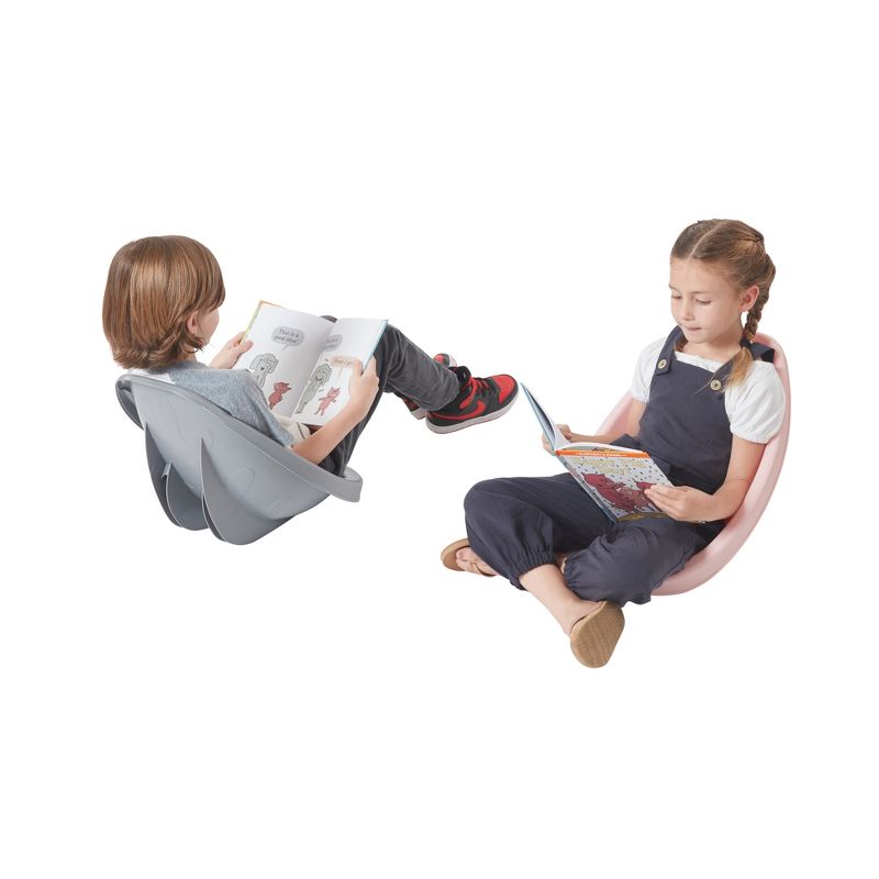 ECR4Kids Leaf Floor Seat, Portable Plastic Kid's Scoop Chair, 6-Piece, 4 of 12