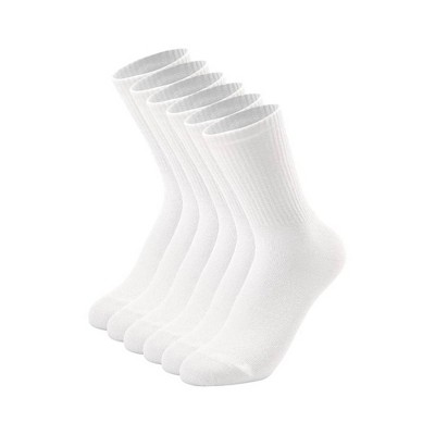 TIME HOLLOW White Lightweight Casual Thin Calf Socks