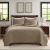 NicBex 3 Pcs Luxurious Oversized Comforter Set Bedding Herringbone Quilted Pattern Quilt Set 1 Quilt, 2 Pillow Shams, Machine Washable - 3 of 4