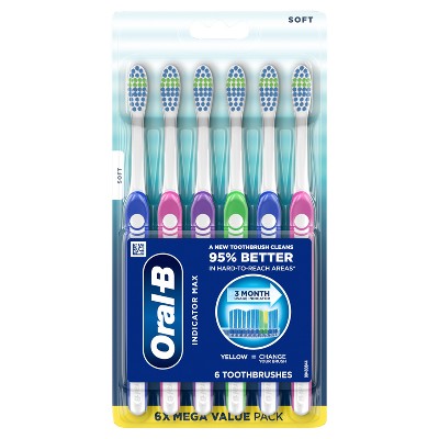 Oral-b Indicator Contour Clean Toothbrushes, Soft - 6ct : Target