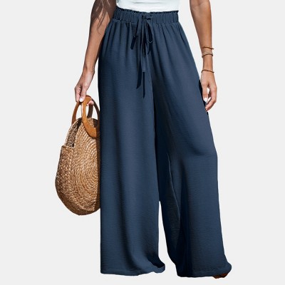 Women's Drawstring Wide Leg Pants - Cupshe-xl-brown : Target