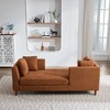 GDFStudio Carter Modern Chenille Upholstered Double-Sided 77.95'' Chaise Lounge with Rubberwood Legs and Throw Pillows - 2 of 4