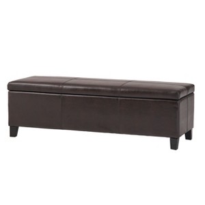 NicBex Modern 51.25" Storage Bench Wood Accent Stools with Cushioned Top for Bedroom and Entryway - 1 of 4