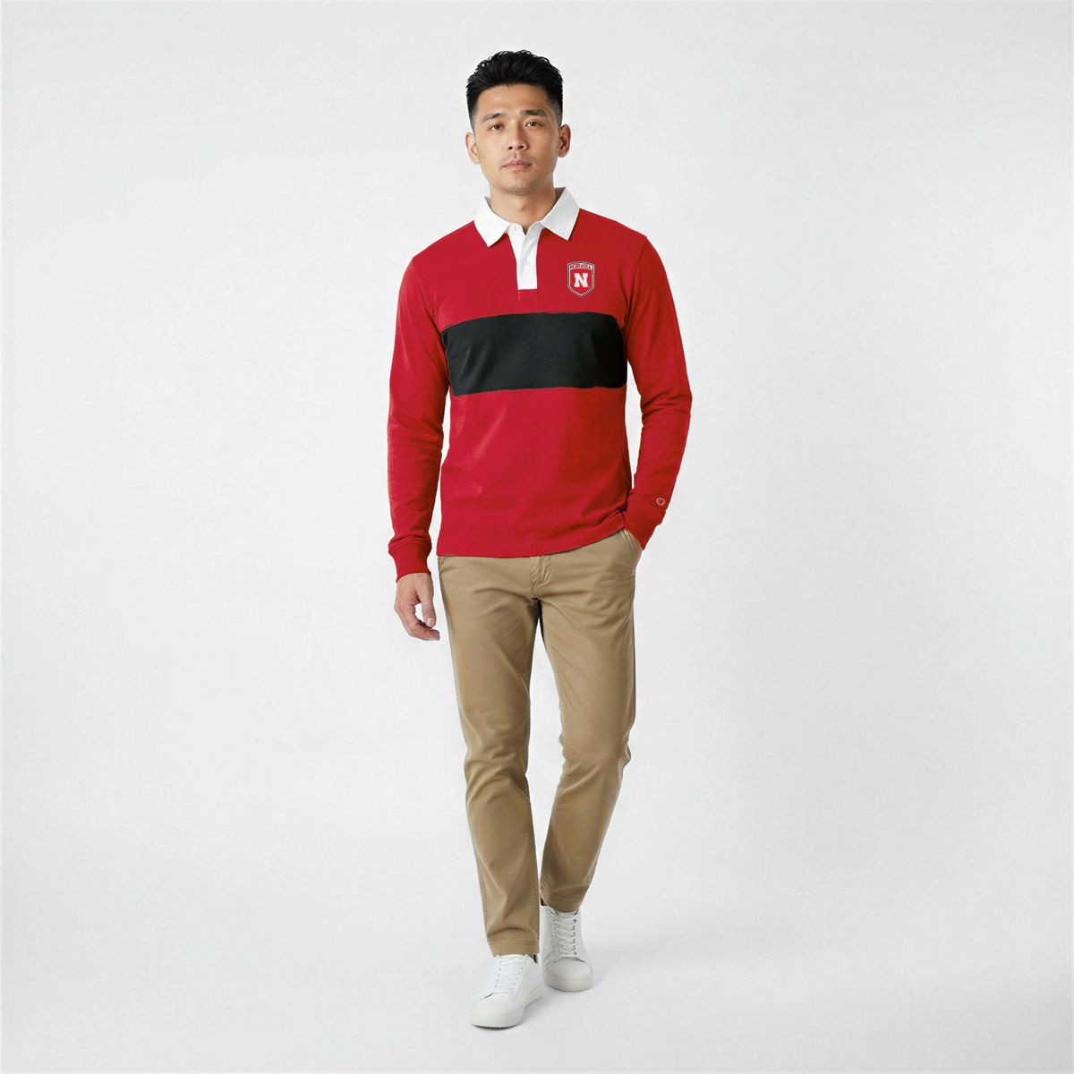 NCAA Nebraska Cornhuskers Men's Champion Long Sleeve Polo Shirt