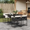 vidaXL Patio Dining Set with Cushions Table and Chairs Outdoor Poly Rattan - Black and Cream Glass 4 Piece - 2 of 4