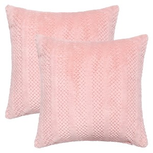 REGALWOVEN Couch Sofa Living Room Decor Solid Striped Soft Plush Throw Pillow Covers 2 Pcs - 1 of 4