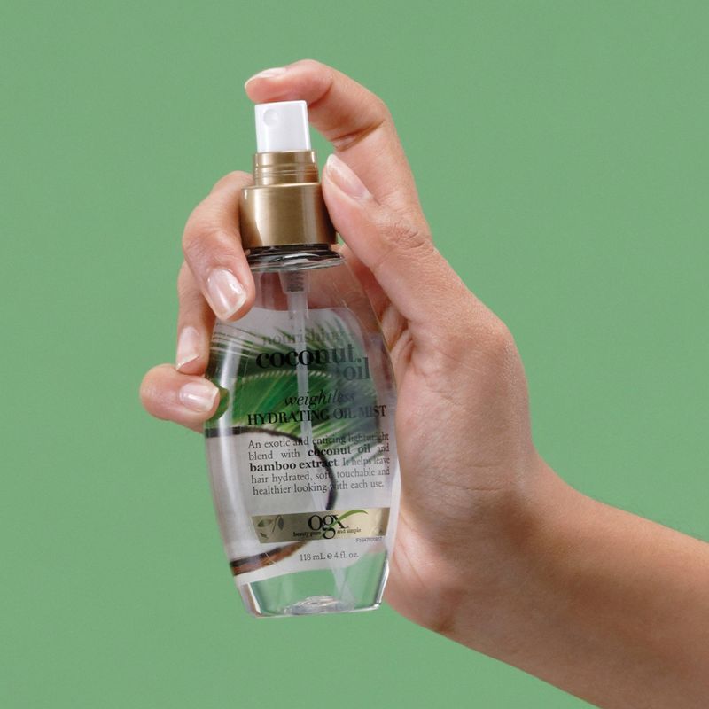 OGX Nourishing Coconut Oil Weightless Hydrating Oil Mist Lightweight Leave-In Hair Treatment - 4.0 fl oz, 4 of 7