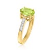 Ross-Simons 1.60 Carat Peridot Ring With .10 ct. t.w. Lab-Grown Diamonds in 18kt Gold Over Sterling - 3 of 4
