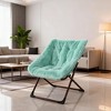 Comfy Saucer Chair, Soft Faux Fur Oversized Folding Accent Chair, Lounge Lazy Chair for Kids Teens Adults, Bedroom, Living Room, Dorm , X-Large - 2 of 3
