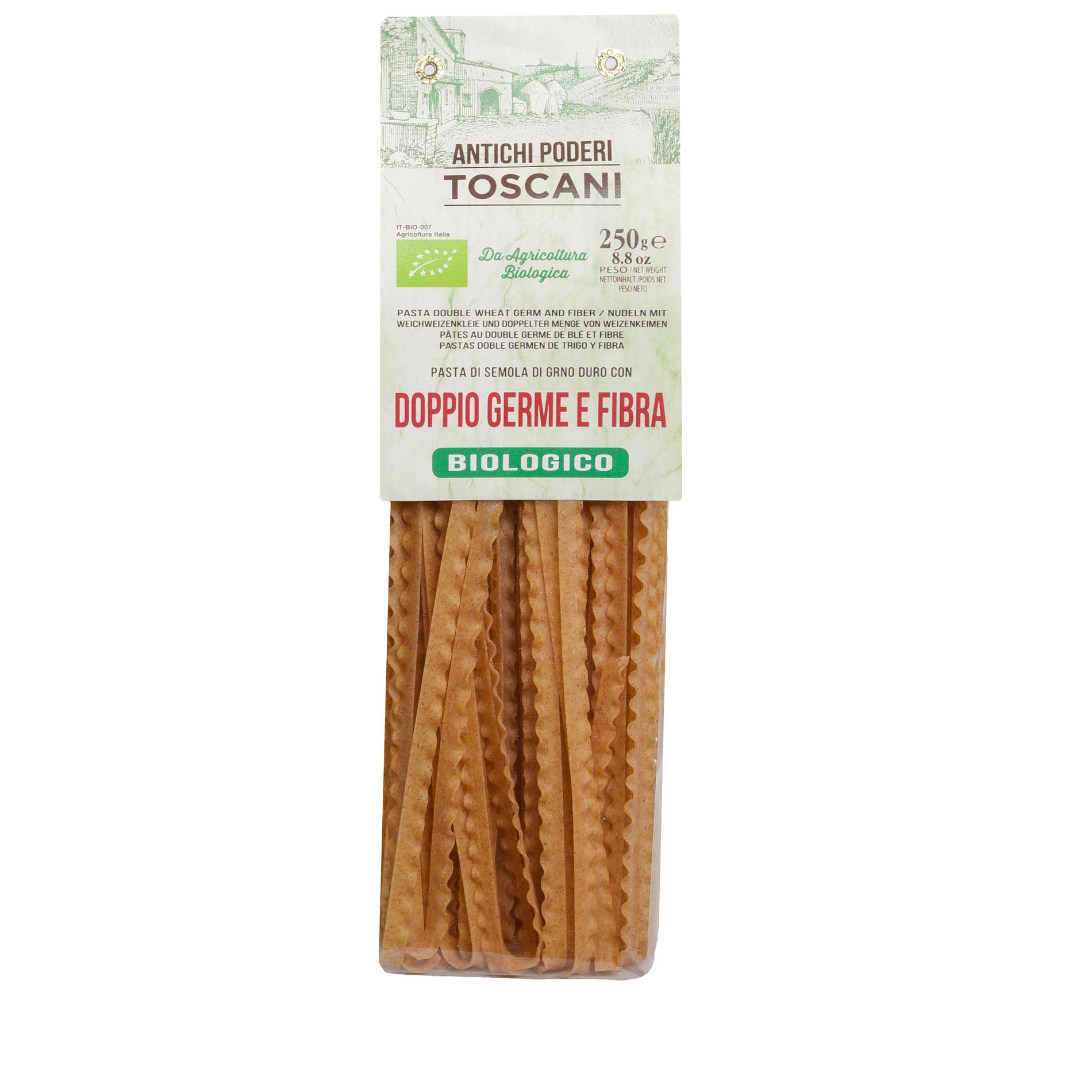 Antichi Poderi Toscani Organic Whole Wheat Ricciolina Pasta 8.8oz/250g Pack of 1