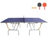VisioGear 8FT Foldable Table Tennis Table, Portable Ping Pong Table Set with Net, 2 Table Tennis Paddles and 3 Balls, Blue, 96"*48"*30" - 2 of 4